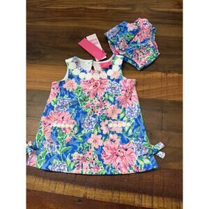 Lilly Pulitzer NWT Girls Baby Lilly hydra blue Shift 2 piece set Size 6/12 M